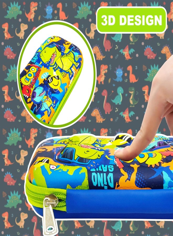 في جراسب حقيبة أقلام رصاص للأطفال من VGRASSP مع آلة حاسبة صغيرة - حقيبة بسحاب بتصميم ديناصور مع جيوب تخزين متعددة - منظم أدوات مدرسية - متعدد الألوان - Image 4